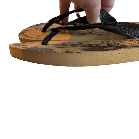 HAVAIANAS Brown & Tan Thong Style Flip Flop Sandals Size 37-38 - Picture 12 of 13
